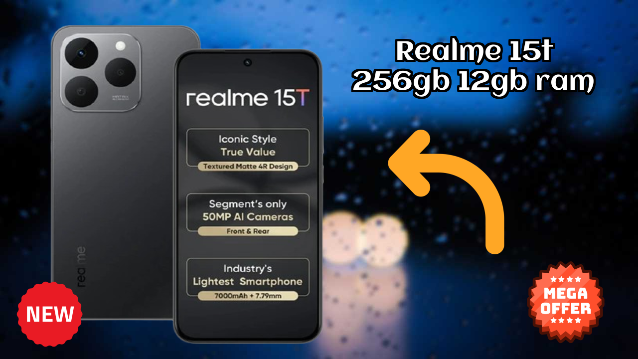 Realme 15T 256GB 12GB RAM Display Size: 6.57 Inches (16.69 Cm) Screen Quality