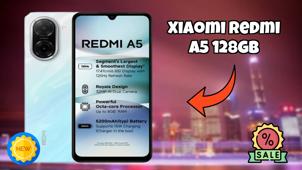 Xiaomi Redmi A5 128GB Display Size: 6.88 Inches (17.48 Cm) Screen Quality